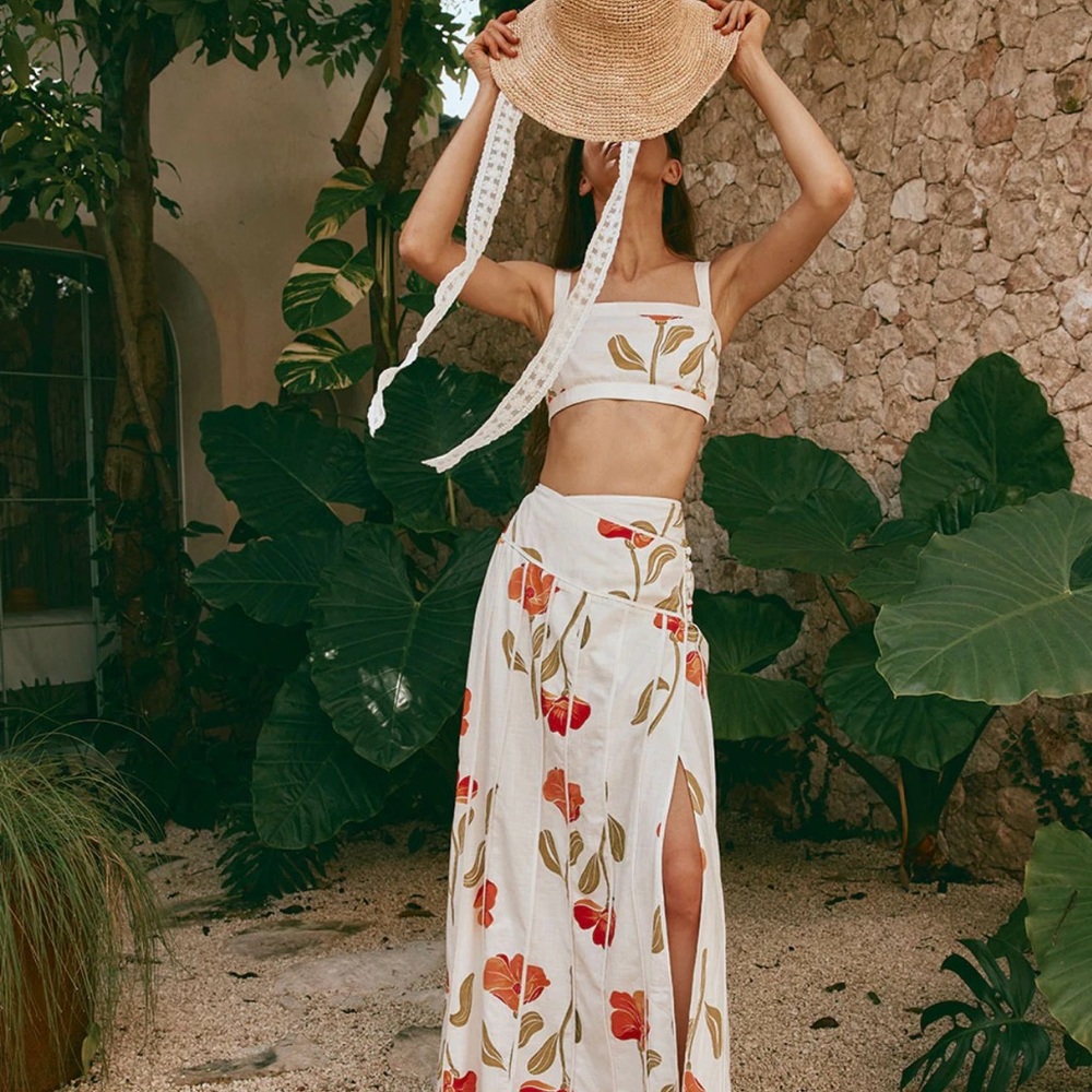 Sabo Skirt Cream Wrap Maxi with Slit